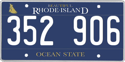 RI license plate 352906
