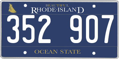 RI license plate 352907