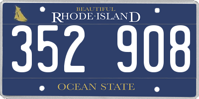 RI license plate 352908