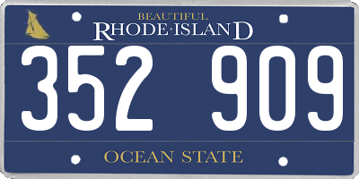 RI license plate 352909