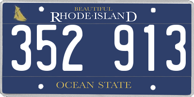 RI license plate 352913