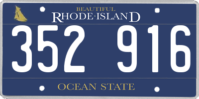 RI license plate 352916