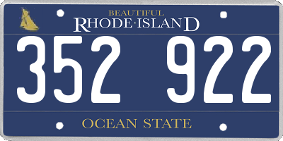 RI license plate 352922
