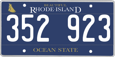 RI license plate 352923