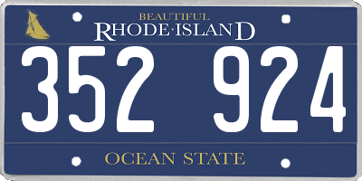 RI license plate 352924