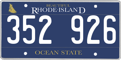 RI license plate 352926