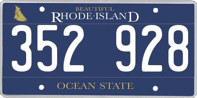 RI license plate 352928
