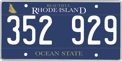 RI license plate 352929