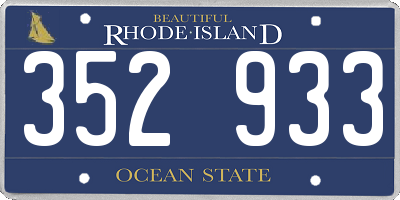 RI license plate 352933