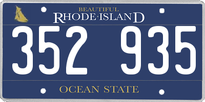 RI license plate 352935