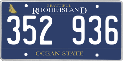 RI license plate 352936