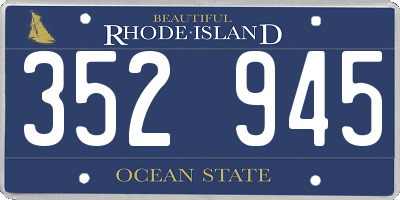 RI license plate 352945