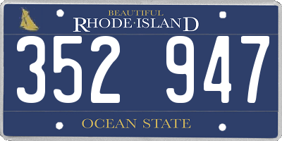 RI license plate 352947
