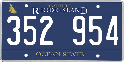 RI license plate 352954
