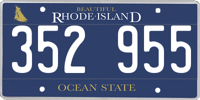 RI license plate 352955