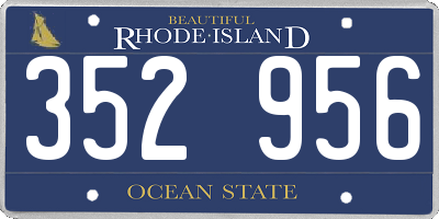 RI license plate 352956