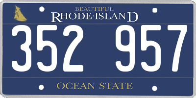 RI license plate 352957