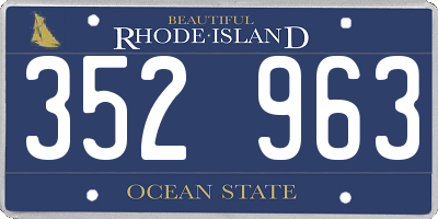 RI license plate 352963
