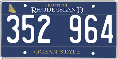 RI license plate 352964