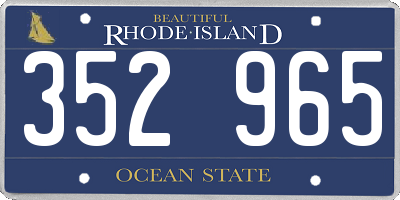 RI license plate 352965