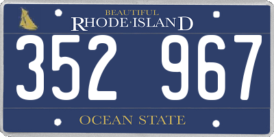 RI license plate 352967