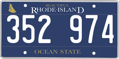 RI license plate 352974