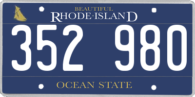 RI license plate 352980