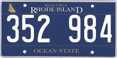 RI license plate 352984