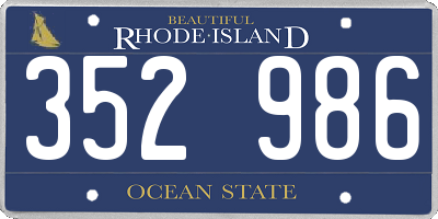RI license plate 352986