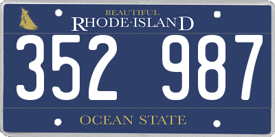 RI license plate 352987