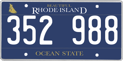 RI license plate 352988