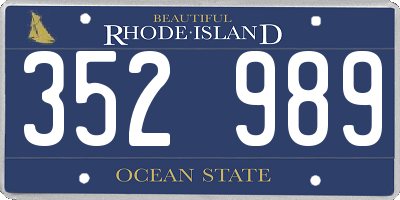 RI license plate 352989