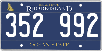 RI license plate 352992