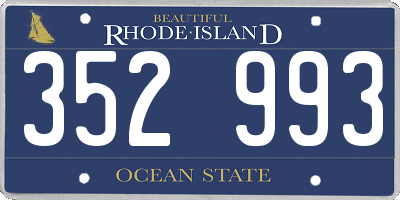 RI license plate 352993
