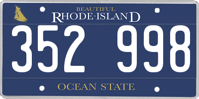 RI license plate 352998