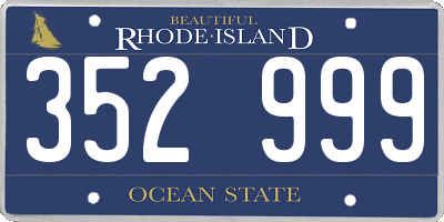 RI license plate 352999