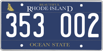 RI license plate 353002