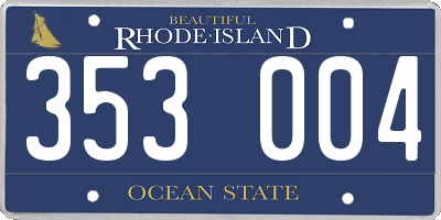 RI license plate 353004