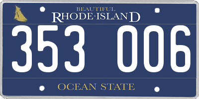 RI license plate 353006