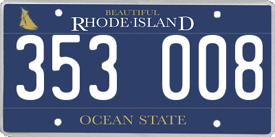 RI license plate 353008