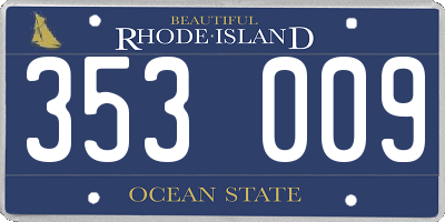 RI license plate 353009