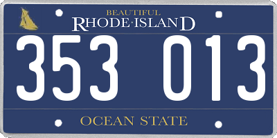 RI license plate 353013