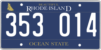 RI license plate 353014