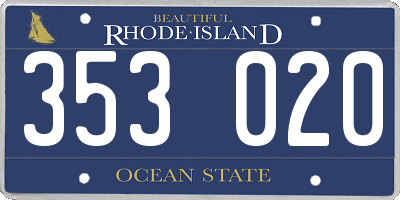 RI license plate 353020