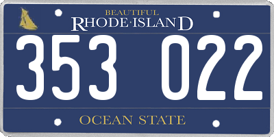 RI license plate 353022