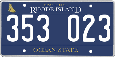 RI license plate 353023