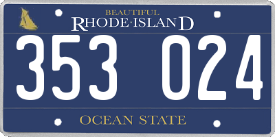 RI license plate 353024