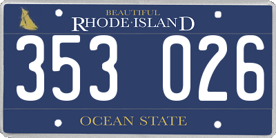 RI license plate 353026