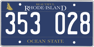 RI license plate 353028