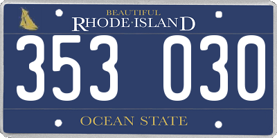 RI license plate 353030